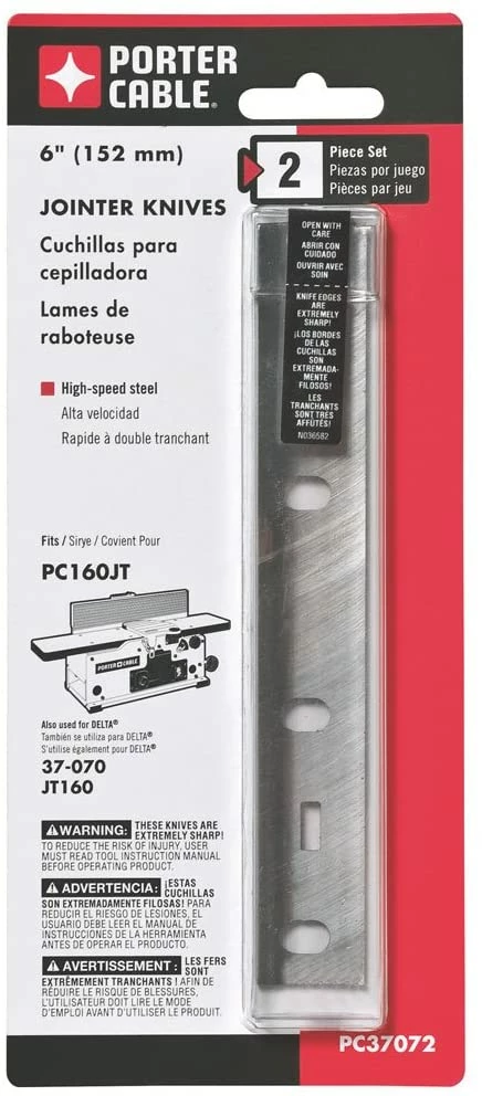 PORTER-CABLE PC37072 6" Jointer Blades for PC160JT 1 PORTER-CABLE PC37072 6" Jointer Blades for PC160JT
