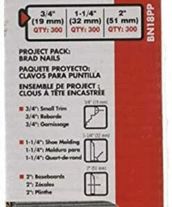 Porter-Cable Brad Nails, Project Pack, 18GA, 3/4 Inch - 300, 1-1/4-Inch - 300; 2-Inch - 300, 900-Pack (BN18PP)
