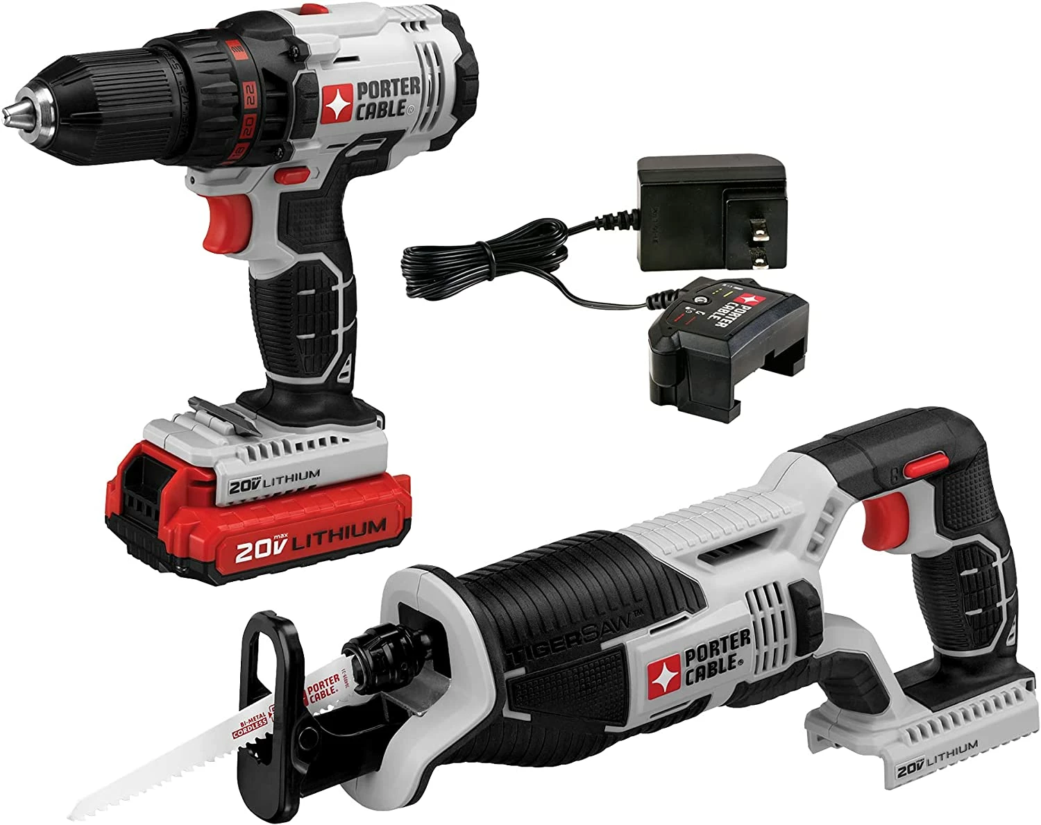Porter-Cable 20V MAX Cordless Drill Combo Kit with Reciprocating Saw, 2-Tool (PCCK603L2) 1 Porter-Cable 20V MAX Cordless Drill Combo Kit with Reciprocating Saw, 2-Tool (PCCK603L2)