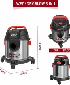 Porter-Cable PCX18301-4B 4 Gallon 4 HP Wet/Dry Vacuum, Stainless Steel Light Weight Portable Shop Vac, 3 in 1 Function with Att -Porter-Cable Outlet Shop 71MAJLwWw3L. AC SL1500