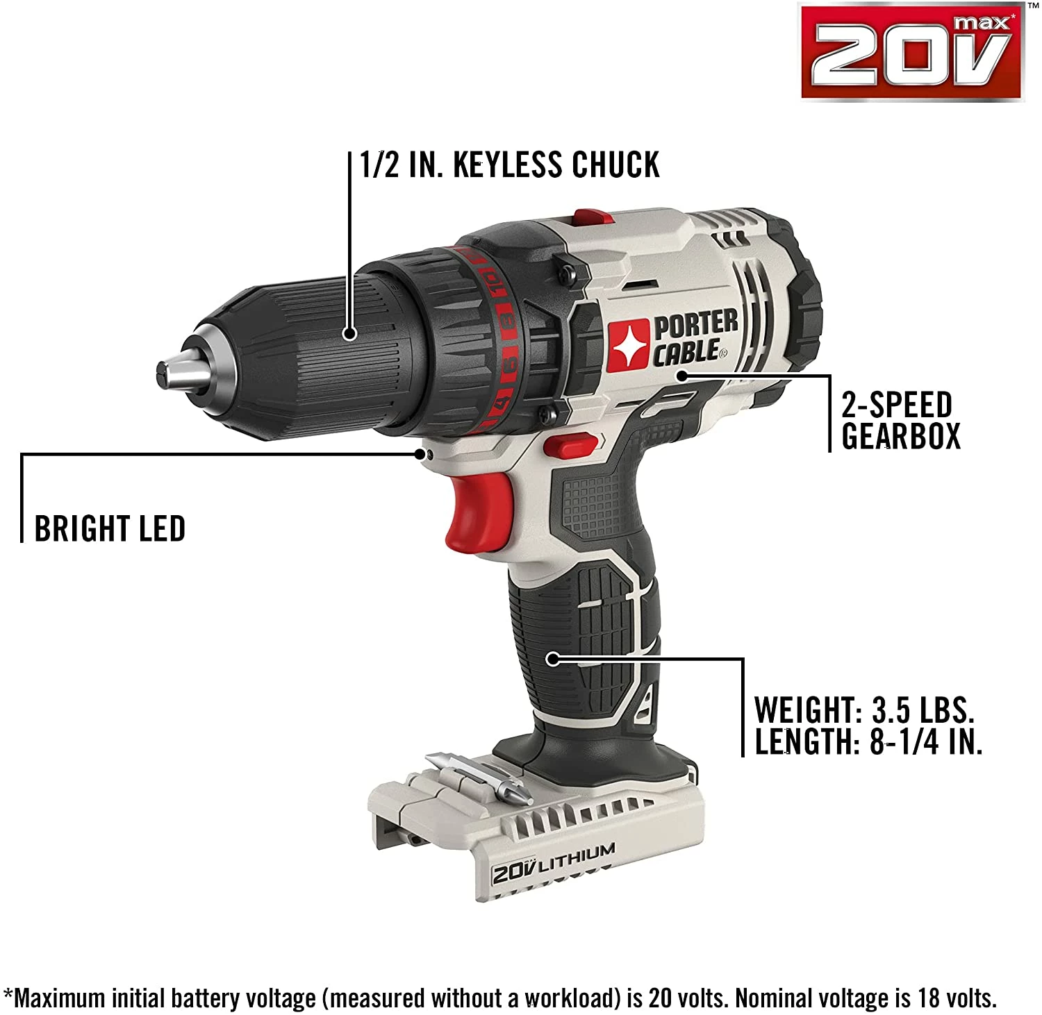 Porter-Cable 20V MAX Cordless Drill Combo Kit with Reciprocating Saw, 2-Tool (PCCK603L2) 3 Porter-Cable 20V MAX Cordless Drill Combo Kit with Reciprocating Saw, 2-Tool (PCCK603L2) - Image 3