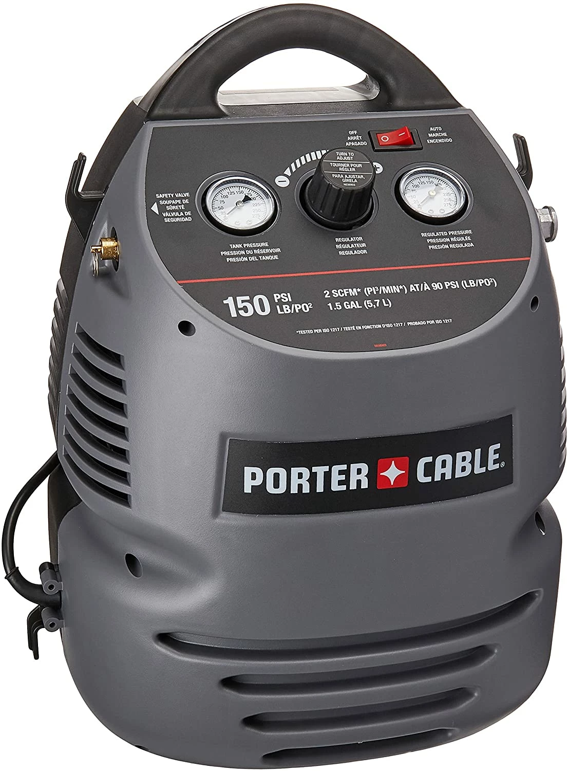 Porter-Cable Air Compressor Kit, 1.5 Gallon, Oil-Free, Fully Shrouded, Hand Carry, 25-Feet Hose (CMB15) 1 Porter-Cable Air Compressor Kit, 1.5 Gallon, Oil-Free, Fully Shrouded, Hand Carry, 25-Feet Hose (CMB15)