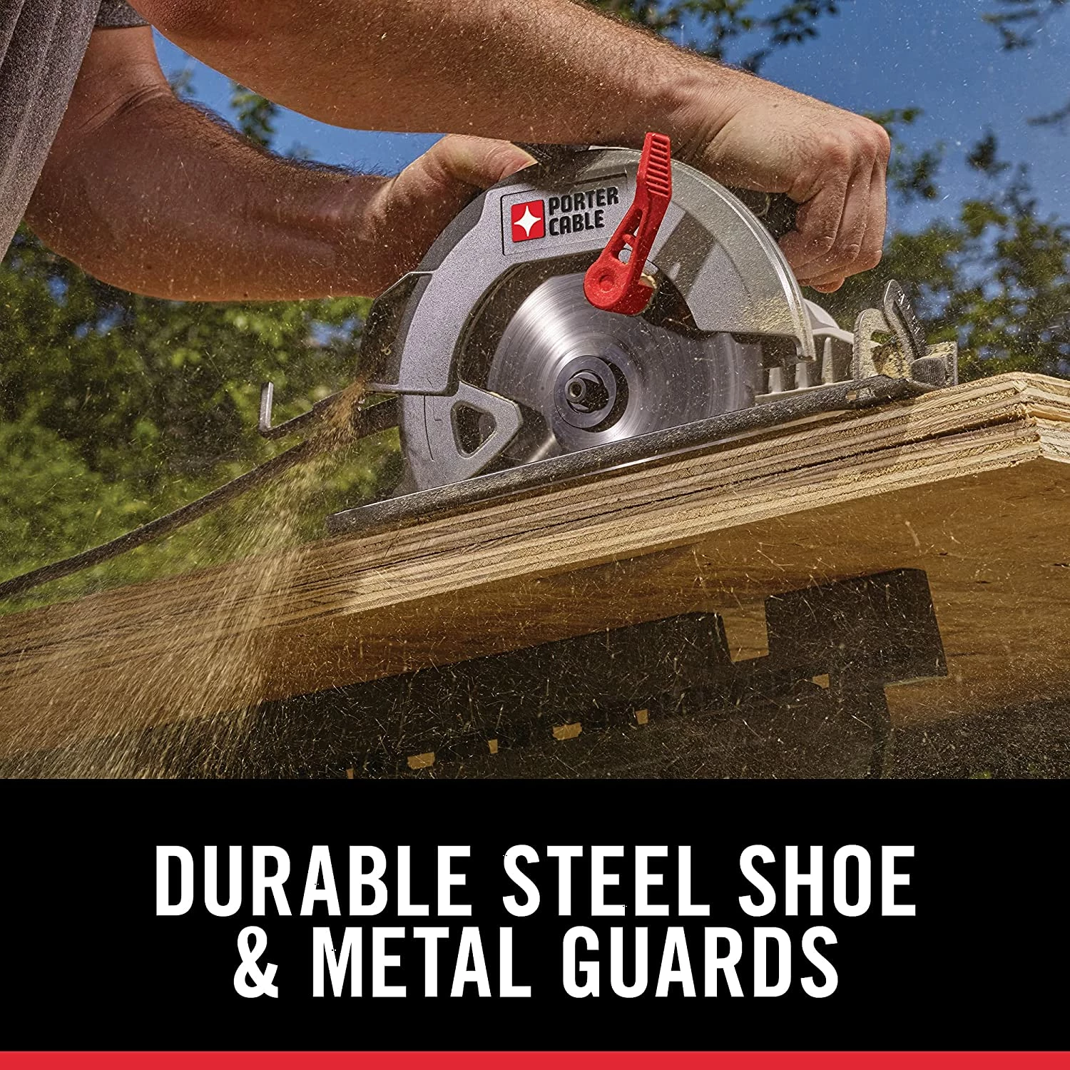 Porter-Cable 7-1/4-Inch Circular Saw, Heavy Duty Steel Shoe, 15-Amp (PCE300) 5 Porter-Cable 7-1/4-Inch Circular Saw, Heavy Duty Steel Shoe, 15-Amp (PCE300) - Image 5