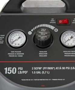 Porter-Cable Air Compressor Kit, 1.5 Gallon, Oil-Free, Fully Shrouded, Hand Carry, 25-Feet Hose (CMB15) 5 Porter-Cable Air Compressor Kit, 1.5 Gallon, Oil-Free, Fully Shrouded, Hand Carry, 25-Feet Hose (CMB15) -Porter-Cable Outlet Shop A1AFfvRBR5L. AC SL1500