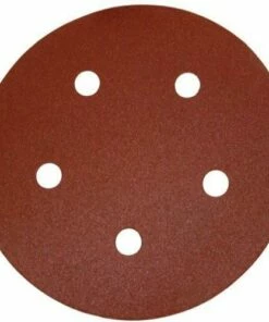 PORTER-CABLE 735501225 5-Inch Hook & Loop Sandpaper, 120 Grit with 5 Holes (25-Pack)