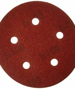 porter-cable 735501025 5-inch hook & loop sandpaper, 100 grit with 5 holes (25-pack)